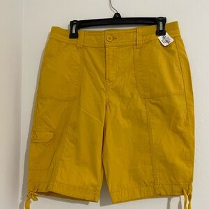 Women Yellow Cargo Shorts